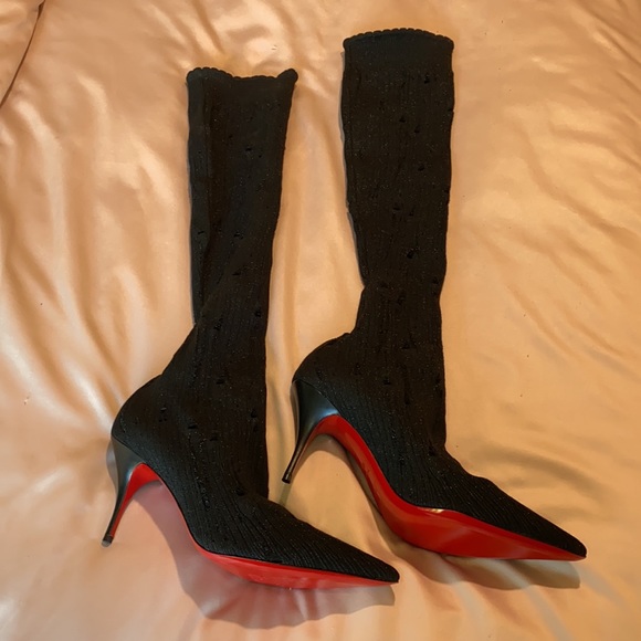 BRAND NEW Louboutin Sandrine Botta 80Tricot Lurex - Picture 4 of 12